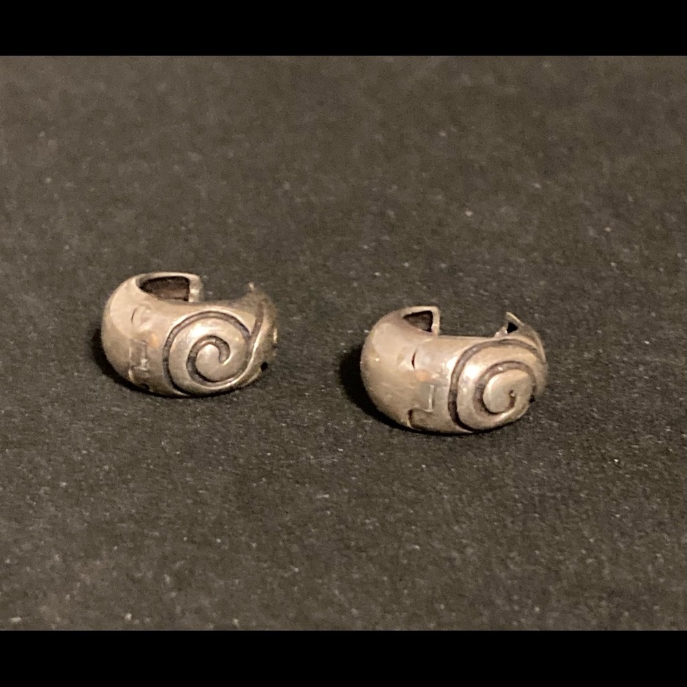 Native American Silver Hinge Earrings - image 1